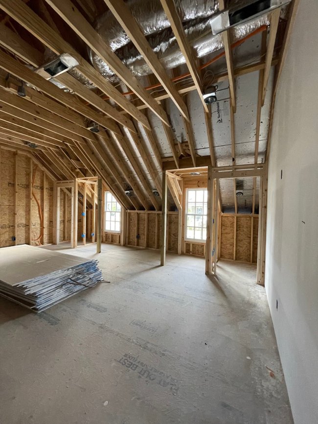 Behind the finished space
